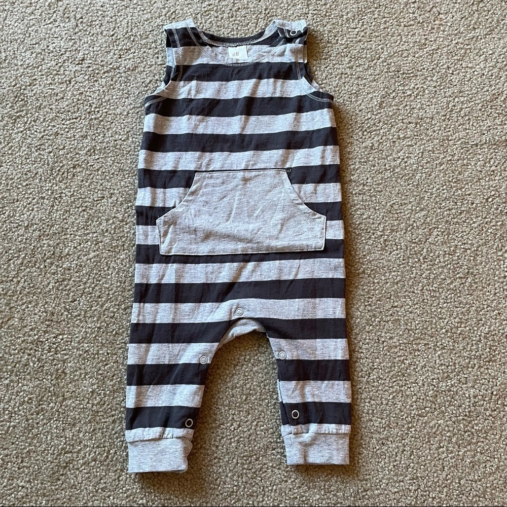 H&M Baby Sleeveless Striped Jumpsuit 4-6 Months